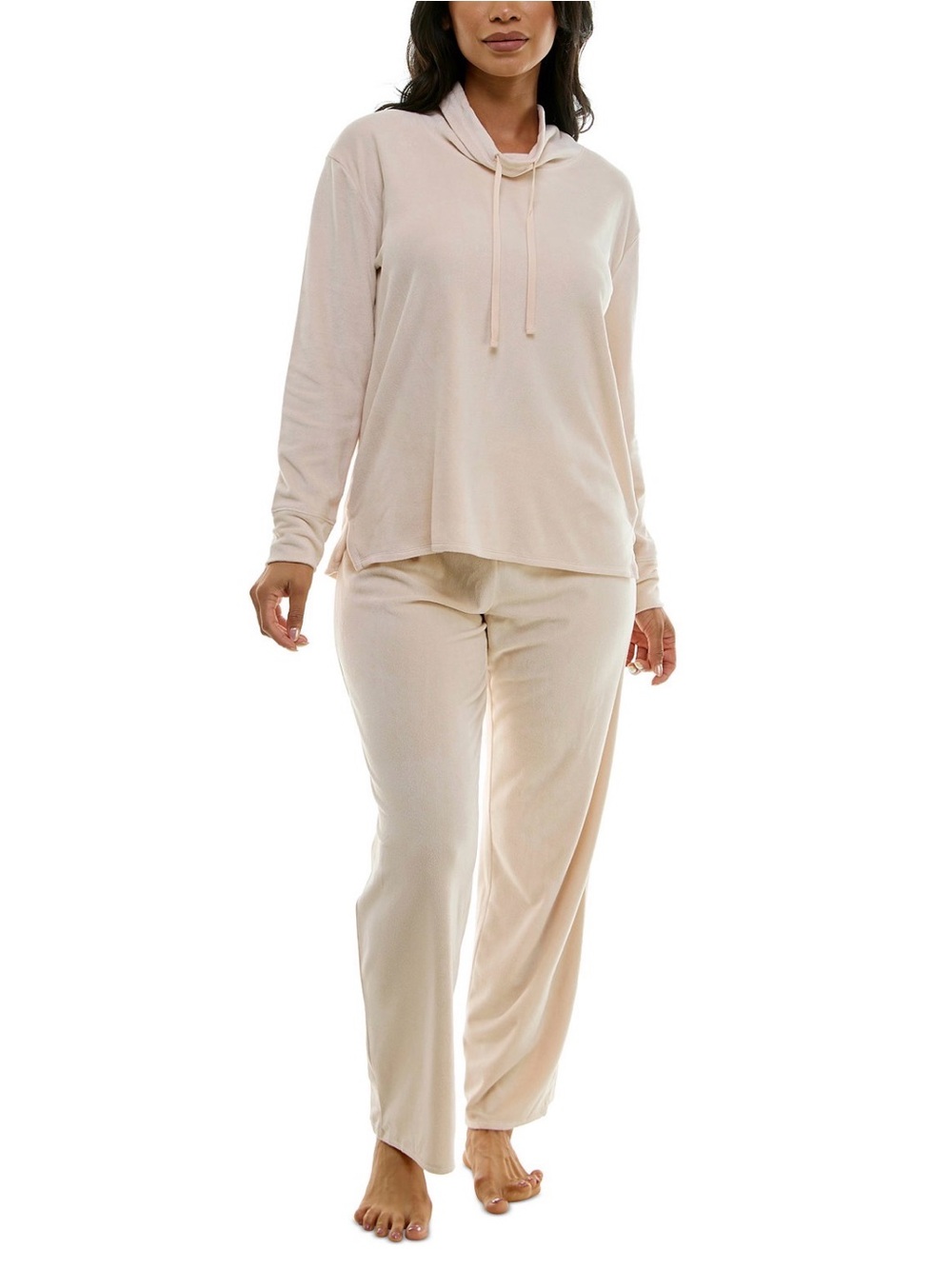 Roudelain Women's Long-Sleeve Hooded Velour Pajama Set Size Medium NWT